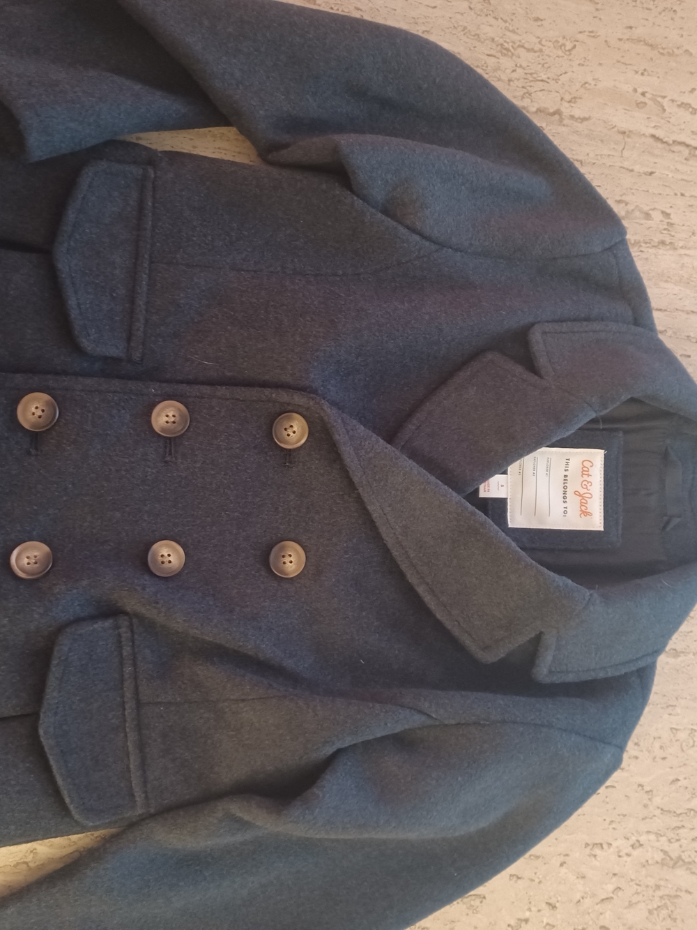 Champion Kids Dark Navy Double-Breasted Peacoat